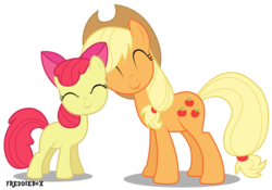 Size: 4284x3000 | Tagged: safe, artist:brony-works, apple bloom, applejack, g4, simple background, transparent background, vector