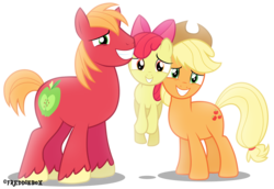 Size: 4359x3000 | Tagged: safe, artist:brony-works, apple bloom, applejack, big macintosh, earth pony, pony, g4, male, simple background, stallion, transparent background, vector