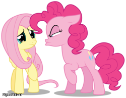 Size: 3857x3000 | Tagged: safe, artist:brony-works, fluttershy, pinkie pie, g4, the cutie map, duo, high res, intimidating, simple background, transparent background, vector
