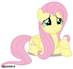 Size: 3196x3000 | Tagged: safe, artist:brony-works, fluttershy, g4, female, high res, lying, simple background, smiling, solo, transparent background