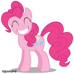 Size: 3001x3000 | Tagged: safe, artist:brony-works, pinkie pie, earth pony, pony, g4, eyes closed, female, high res, mare, shadow, simple background, solo, transparent background