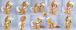 Size: 3000x1189 | Tagged: safe, artist:moggymawee, applejack, g4, irl, photo, plushie, solo