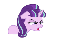 Size: 1885x1371 | Tagged: safe, starlight glimmer, g4, the cutie re-mark, female, nose wrinkle, simple background, solo, transparent background, wip