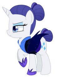 Size: 2800x3800 | Tagged: safe, artist:emera33, rarity, g4, the cutie re-mark, alternate timeline, armor, clothes, female, high res, night maid rarity, nightmare takeover timeline, raised hoof, simple background, solo, transparent background