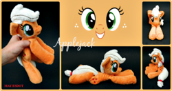 Size: 764x403 | Tagged: safe, artist:mayesdot, applejack, g4, beanie (plushie), irl, photo, plushie, solo