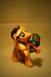 Size: 1024x1536 | Tagged: safe, artist:richtera, applejack, g4, craft, holly, irl, photo, sculpture, solo