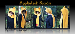 Size: 1546x697 | Tagged: safe, artist:dexterouszombie, applejack, g4, clothes, craft, hoodie, irl, photo, scarf, solo