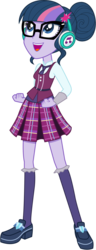 Size: 1024x2662 | Tagged: safe, artist:shafty817, edit, sci-twi, twilight sparkle, equestria girls, g4, my little pony equestria girls: friendship games, clothes, crystal prep academy uniform, female, headphones, new and improved sci-twi, redesign, school uniform, simple background, solo, transparent background