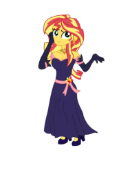 Size: 2479x3229 | Tagged: safe, artist:lifes-remedy, sunset shimmer, equestria girls, g4, clothes, cute, evening gloves, female, formal dress, gloves, high res, shimmerbetes, solo