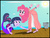 Size: 2904x2235 | Tagged: safe, artist:physicrodrigo, part of a set, pinkie pie, twilight sparkle, mermaid, series:equestria mermaids, equestria girls, g4, bucket, clothes, cosplay, costume, dr. wily, dress, duo, high res, mega man (series), mermaidized, necklace, ocean, part of a series, pier, princess ariel, scales, species swap, story included, the little mermaid, torn clothes, transformation, when you see it