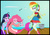 Size: 4629x3243 | Tagged: safe, artist:physicrodrigo, part of a set, pinkie pie, rainbow dash, twilight sparkle, angler fish, human, mermaid, series:equestria mermaids, equestria girls, g4, bucket, clothes, cosplay, costume, dr. wily, dress, earfins, gills, high res, human ponidox, mermaidized, necklace, ocean, panties, panties around legs, panties pulled down, part of a series, pier, pink underwear, pinkie prick, princess ariel, scales, self ponidox, species swap, story included, the little mermaid, transformation, trio, underwear, when you see it