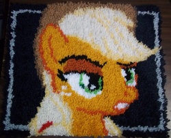 Size: 800x646 | Tagged: safe, artist:ndfan1993, applejack, g4, craft, irl, photo, rug, solo