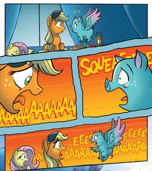 Size: 1347x1519 | Tagged: safe, artist:tony fleecs, idw, applejack, fluttershy, earth pony, pegasus, pigasus, pony, friends forever #23, g4, my little pony: friends forever, spoiler:comic, open mouth, screaming