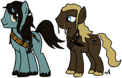 Size: 844x540 | Tagged: safe, artist:ajfive, fili, kili, ponified, the hobbit, tolkien