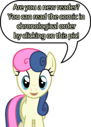 Size: 500x694 | Tagged: safe, artist:tritebristle, bon bon, sweetie drops, earth pony, pony, comic:heartstrings, g4, dialogue, female, looking at you, mare, open mouth, simple background, smiling, solo, talking to viewer, transparent background, tumblr