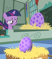 Size: 1280x1440 | Tagged: safe, screencap, spike, twilight sparkle, g4, the cutie mark chronicles, the cutie re-mark, comparison, egg, spike's egg