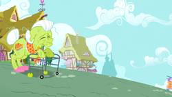 Size: 1366x768 | Tagged: safe, screencap, granny smith, scootaloo, g4, the show stoppers