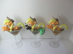Size: 4608x3456 | Tagged: safe, artist:earthenpony, applejack, earth pony, pony, g4, alcohol, appletini, craft, cup of pony, food, high res, irl, martini, micro, photo, saddle bag, sculpture, solo