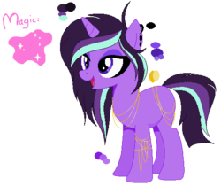 Size: 496x416 | Tagged: safe, artist:bloddybank12, oc, oc only, ear piercing, earring, emo, gold chains, magical lesbian spawn, offspring, parent:starlight glimmer, parent:twilight sparkle, parents:twistarlight, piercing, solo