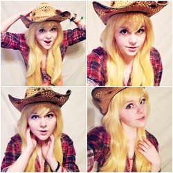 Size: 2048x2048 | Tagged: safe, artist:kayhoesoxn, applejack, human, g4, clothes, cosplay, costume, high res, irl, irl human, photo