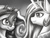 Size: 800x600 | Tagged: safe, artist:tierfarbe, princess celestia, princess luna, g4, grayscale, monochrome