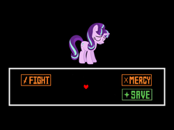 Size: 639x479 | Tagged: safe, artist:luckreza8, edit, starlight glimmer, g4, the cutie re-mark, eyes closed, frown, gritted teeth, spoilers for another series, undertale