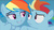 Size: 1136x640 | Tagged: safe, edit, edited screencap, screencap, rainbow dash, g4, the cutie re-mark, double rainbow, duality, filly, filly rainbow dash, implied selfcest, lip bite, narcissism, self ponidox, this will end in timeline distortion, time paradox, twilest dashle