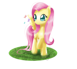 Size: 1024x914 | Tagged: safe, artist:amy-chan93, fluttershy, butterfly, g4, female, solo