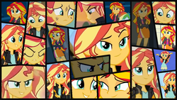 Size: 1024x576 | Tagged: safe, artist:catdragon4, sunset shimmer, pony, equestria girls, g4, my little pony equestria girls: friendship games, my little pony equestria girls: rainbow rocks, collage