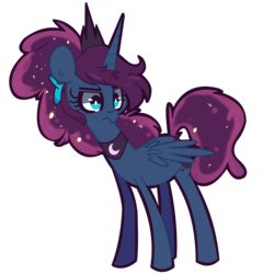 Size: 2500x2500 | Tagged: safe, artist:turtlefarminguy, princess luna, alicorn, pony, luna-afterdark, g4, bow, female, hair bow, high res, jewelry, mare, peytral, regalia, simple background, solo, transparent background