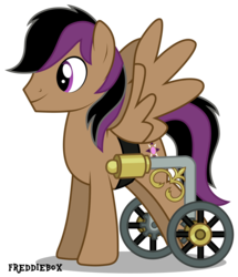 Size: 2583x3000 | Tagged: safe, artist:brony-works, stellar eclipse, pegasus, pony, g4, high res, male, simple background, solo, stallion, transparent background, wheelchair