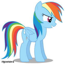 Size: 3068x3000 | Tagged: safe, artist:brony-works, rainbow dash, pegasus, pony, g4, female, grin, high res, mare, shadow, simple background, smiling, solo, transparent background
