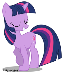 Size: 2604x3000 | Tagged: dead source, safe, artist:brony-works, twilight sparkle, pony, unicorn, g4, eyes closed, female, high res, mare, raised hoof, simple background, smiling, solo, transparent background