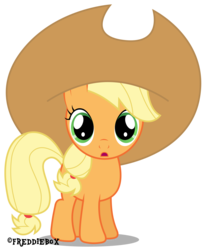 Size: 2457x3000 | Tagged: safe, artist:brony-works, applejack, g4, cute, filly, hat, high res, jackabetes