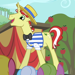 Size: 600x600 | Tagged: safe, screencap, cherry berry, daisy, flim, flower wishes, linky, shoeshine, g4, the super speedy cider squeezy 6000