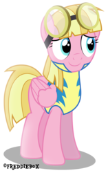 Size: 1886x3000 | Tagged: safe, artist:brony-works, meadow flower, g4, female, goggles, simple background, solo, transparent background, vector, wonderbolt trainee uniform