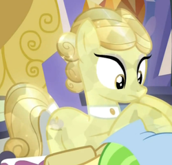 Size: 371x358 | Tagged: safe, screencap, golden glitter, crystal pony, pony, g4, games ponies play, my little pony: friendship is magic, background pony, cropped, female, mare, solo