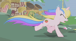 Size: 320x174 | Tagged: safe, screencap, holly dash, g4, swarm of the century, background pony, eyes closed, solo