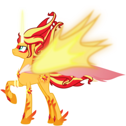 Size: 4000x4003 | Tagged: safe, artist:missgoldendragon, sunset shimmer, pony, equestria girls, g4, my little pony equestria girls: friendship games, cape, clothes, daydream shimmer, equestria girls ponified, female, ponified, raised hoof, simple background, solo, transparent background, vector