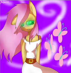 Size: 900x928 | Tagged: safe, artist:korynn10, fluttershy, anthro, g4, female, solo