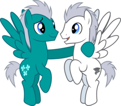 Size: 6000x5236 | Tagged: safe, artist:vectorizedunicorn, buddy, great scott (g4), pegasus, pony, g4, .svg available, absurd resolution, background pony, duo, duo male, male, simple background, stallion, transparent background, vector