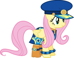 Size: 7663x6000 | Tagged: safe, artist:vulthuryol00, admiral fairy flight, fluttershy, g4, testing testing 1-2-3, .svg available, absurd resolution, ancient wonderbolts uniform, clothes, costume, female, simple background, solo, transparent background, vector