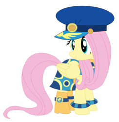 Size: 1653x1693 | Tagged: safe, artist:sketchmcreations, admiral fairy flight, fluttershy, g4, testing testing 1-2-3, ancient wonderbolts uniform, clothes, costume, female, simple background, solo, transparent background, vector