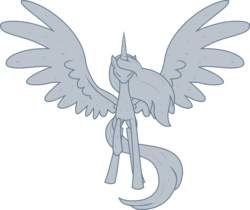 Size: 3622x3046 | Tagged: safe, artist:the-clockwork-crow, alicorn, pony, high res, simple background, solo, statue, transparent background, vector