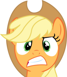 Size: 3760x4320 | Tagged: safe, artist:sketchmcreations, applejack, g4, what about discord?, absurd resolution, cowboy hat, female, gritted teeth, hat, simple background, solo, stetson, transparent background, vector