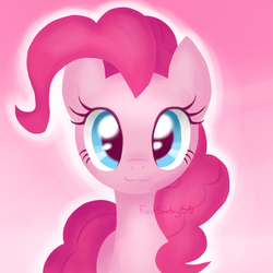 Size: 1000x1000 | Tagged: safe, artist:frostsentry150, part of a set, pinkie pie, earth pony, pony, g4, :3, cute, diapinkes, female, looking at you, mare, pink background, simple background, solo