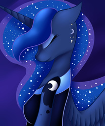 Size: 2500x3000 | Tagged: safe, artist:midfire, princess luna, anthro, g4, eyes closed, female, high res, profile, solo