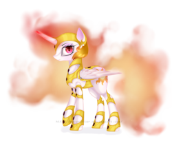 Size: 4037x3307 | Tagged: safe, artist:mp-printer, princess celestia, pony, g4, armor, female, magic, mane of fire, mare, simple background, solo, transparent background