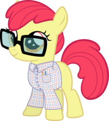 Size: 5428x6000 | Tagged: safe, artist:magister39, apple bloom, g4, absurd resolution, clothes, female, glasses, hipster, missing accessory, nerd, shirt, simple background, solo, transparent background, vector