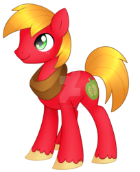 Size: 1024x1254 | Tagged: safe, artist:scarlet-spectrum, big macintosh, earth pony, pony, g4, colt, handsome, male, simple background, solo, transparent background, watermark, younger